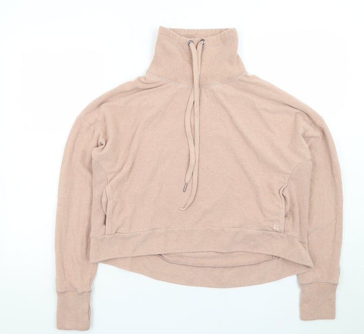 Sweaty Betty Womens Beige High Neck Pullover Sweatshirt Size S