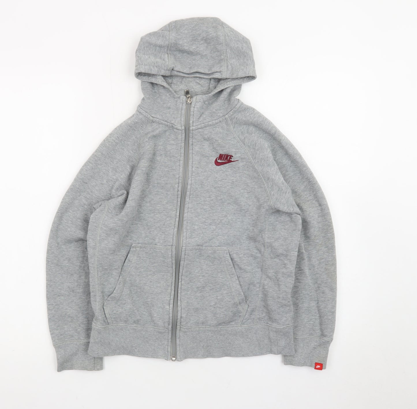 Nike Boys Grey Full Zip Hoodie Size 10-12 Years Fleece Jacket