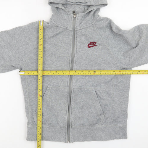 Nike Boys Grey Full Zip Hoodie Size 10-12 Years Fleece Jacket