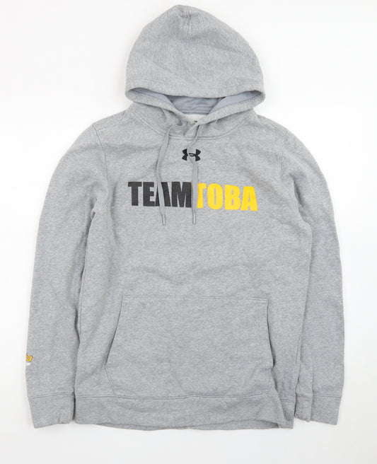 Under Armour Men's Grey Pullover Hoodie Small ColdGear Fleece