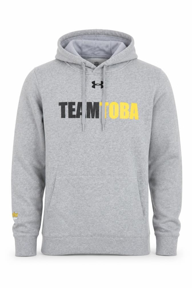 Front view of Under Armour Men's Grey Pullover Hoodie Small ColdGear Fleece