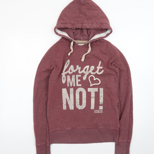 SoulCal & Co Women's Burgundy Hoodie Size 8 Forget Me Not Print