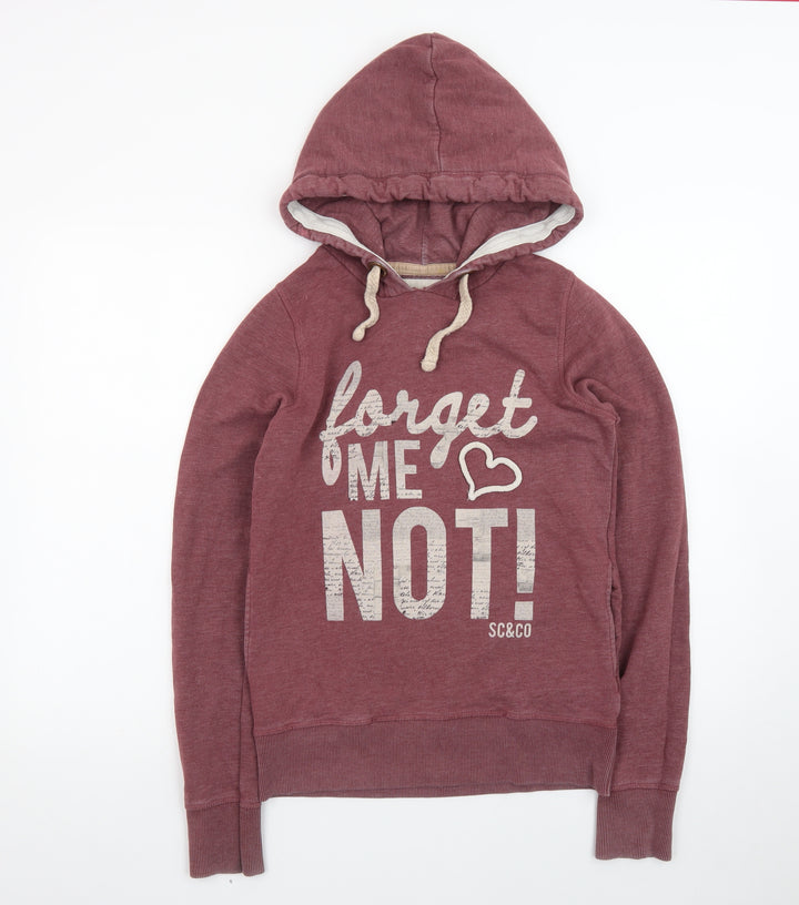 SoulCal & Co Women's Burgundy Hoodie Size 8 Forget Me Not Print