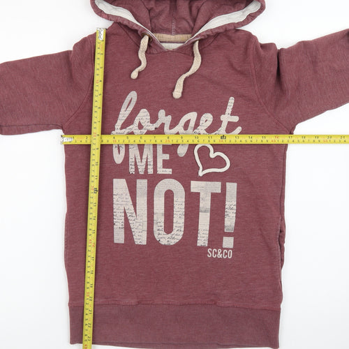 SoulCal & Co Women's Burgundy Hoodie Size 8 Forget Me Not Print
