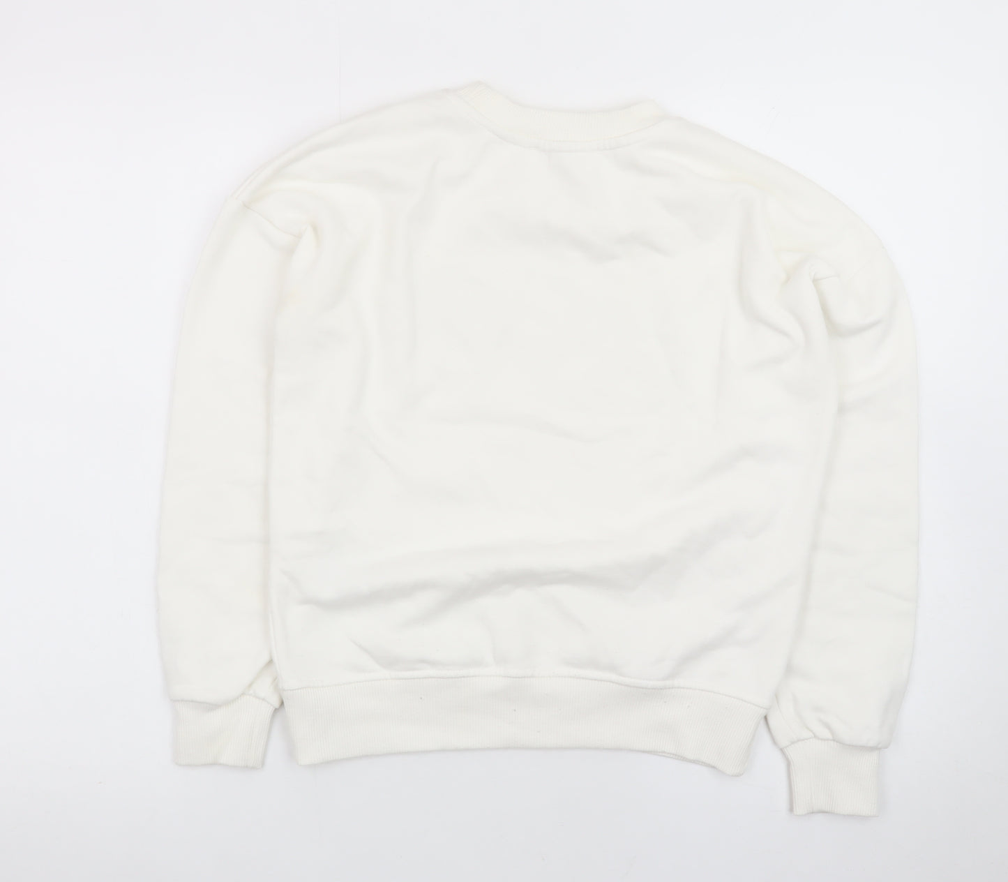 Miss Selfridge Women White Newport Print Pullover Sweatshirt XS