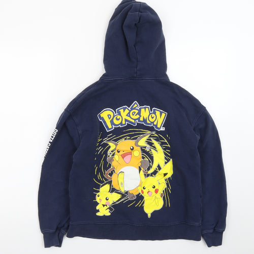 Zara Boys Blue Pokémon Pikachu Pullover Fleece Hoodie 11-12 Years