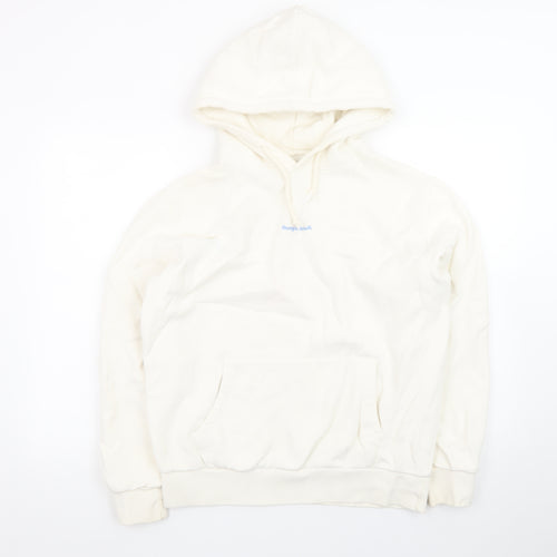 Suspicious Antwerp Men’s Ivory Pullover Hoodie M Logo Graphic Fleece