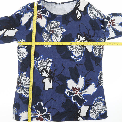 Olsen Women's Blue Floral Long Sleeve Pullover Jumper Size 18