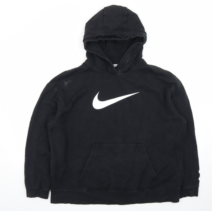 Nike Men's Black XL Pullover Hoodie with Logo Front Fleece