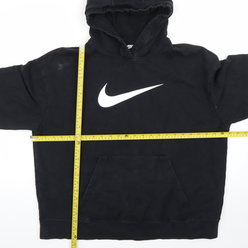 Nike Men's Black XL Pullover Hoodie with Logo Front Fleece