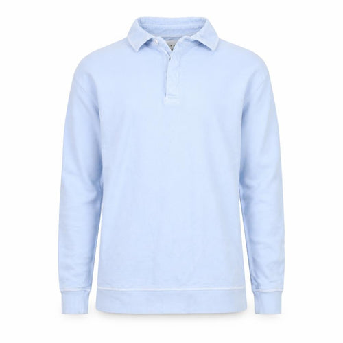 Topman Men Blue Long Sleeve Cotton Polo Shirt XS