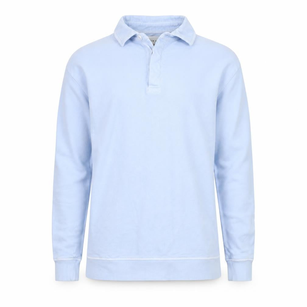 Topman Men Blue Long Sleeve Cotton Polo Shirt XS