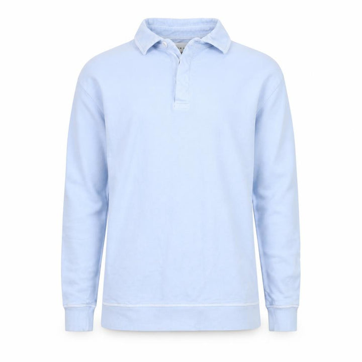 Topman Men Blue Long Sleeve Cotton Polo Shirt XS