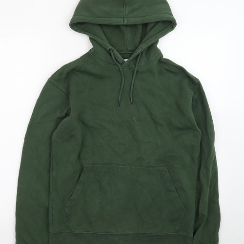 Jack & Jones Mens Green Pullover Hoodie S Regular Fleece Cotton Blend