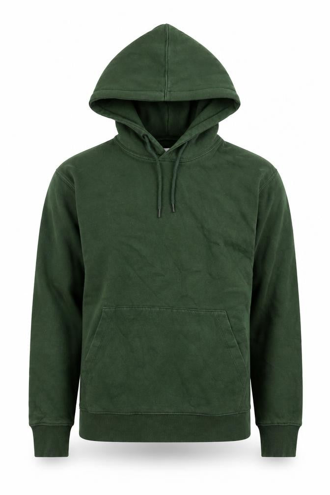 Jack & Jones Mens Green Pullover Hoodie S Regular Fleece Cotton Blend