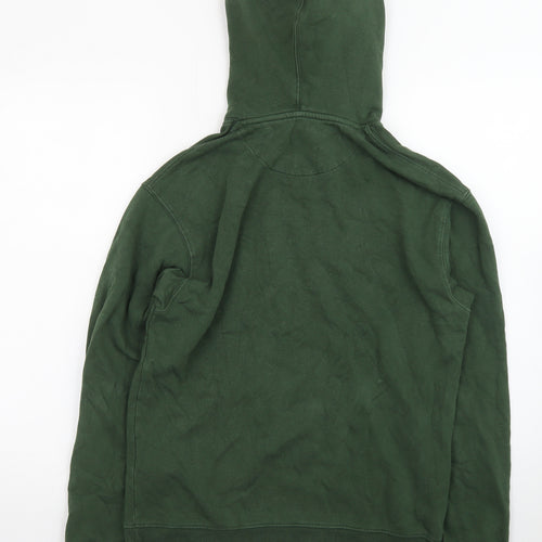 Jack & Jones Mens Green Pullover Hoodie S Regular Fleece Cotton Blend