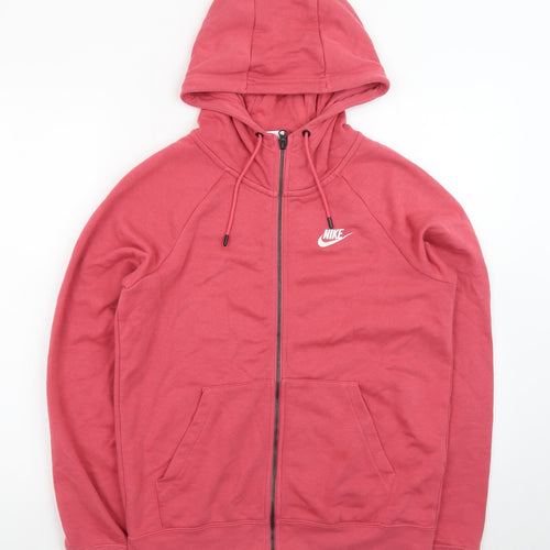 Nike Men's Pink Full Zip Hoodie Size S Cotton Sweatshirt