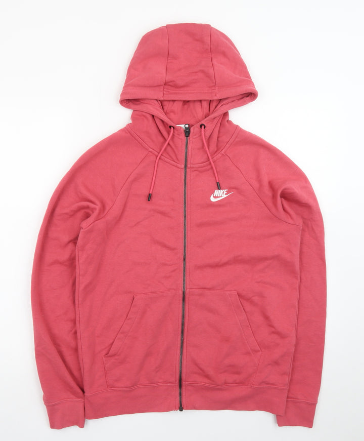 Nike Men's Pink Full Zip Hoodie Size S Cotton Sweatshirt