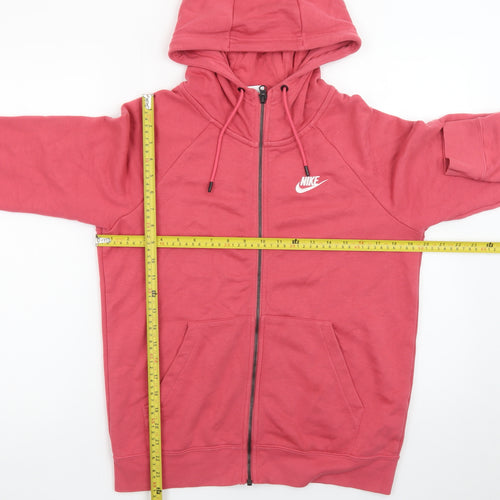 Nike Men's Pink Full Zip Hoodie Size S Cotton Sweatshirt