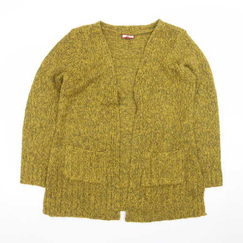 Joe Browns Women Green Size 14 Chunky-Knit Open Cardigan