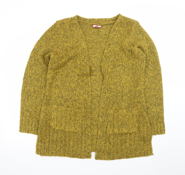Joe Browns Women Green Size 14 Chunky-Knit Open Cardigan