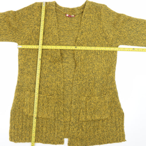 Joe Browns Women Green Size 14 Chunky-Knit Open Cardigan