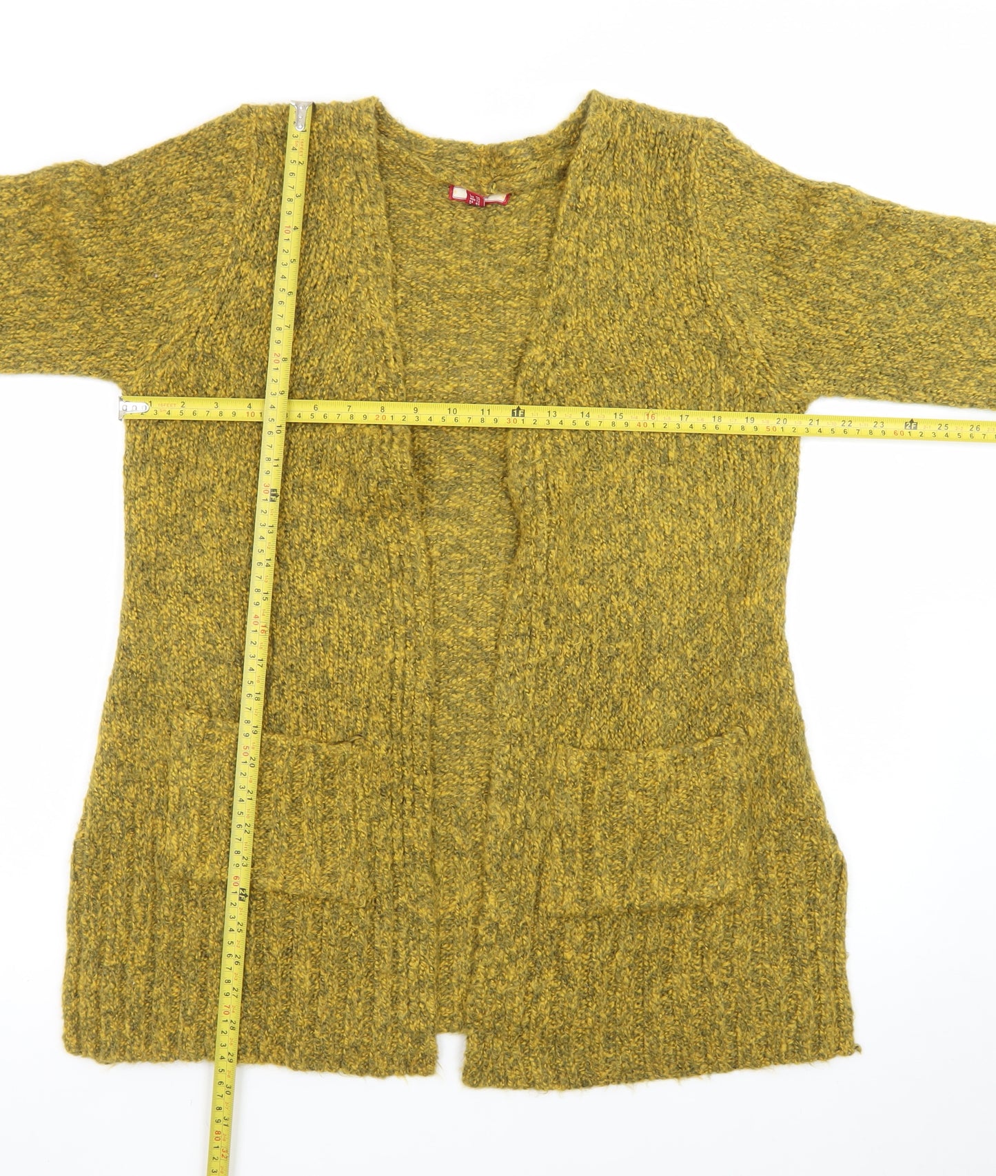 Joe Browns Women Green Size 14 Chunky-Knit Open Cardigan
