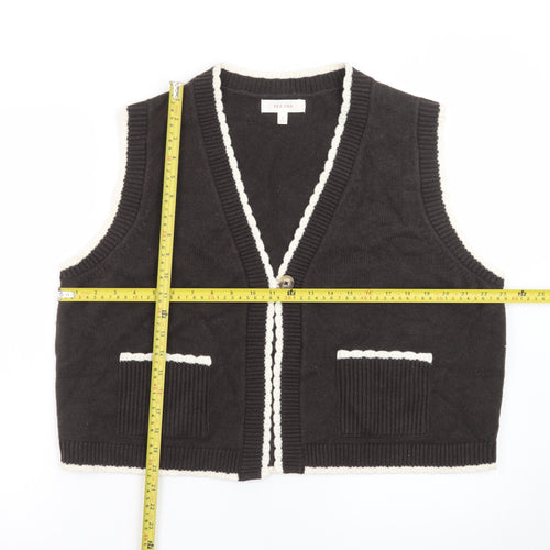 Marks and Spencer Women’s Black Knit Vest Size L V-Neck Cotton