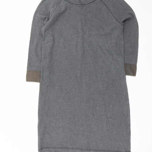 GAP Women Grey Cotton Jersey Shift Dress Size M 3/4 Sleeve