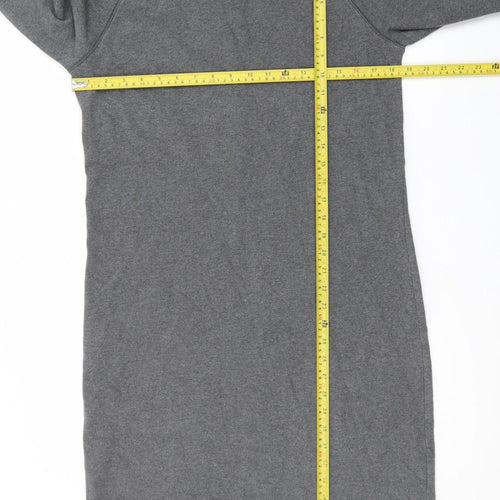 GAP Women Grey Cotton Jersey Shift Dress Size M 3/4 Sleeve