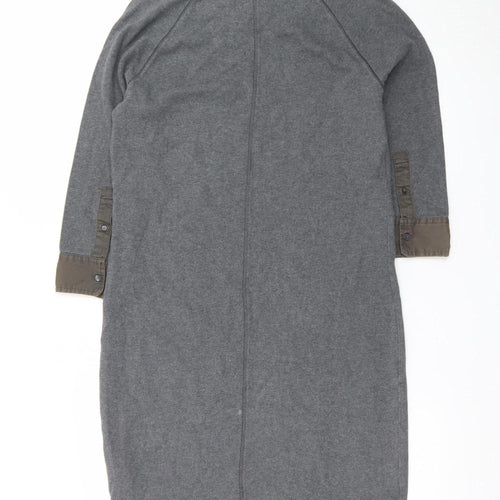 GAP Women Grey Cotton Jersey Shift Dress Size M 3/4 Sleeve