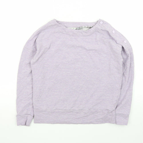 Oliver Bonas Women’s Purple Boat Neck Button Pullover Jumper Size 8