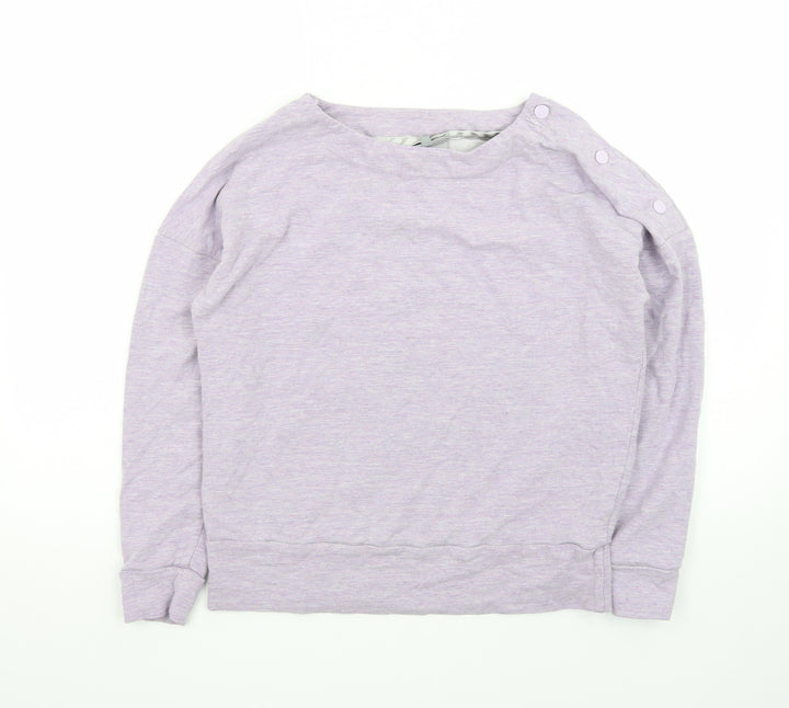 Oliver Bonas Women’s Purple Boat Neck Button Pullover Jumper Size 8