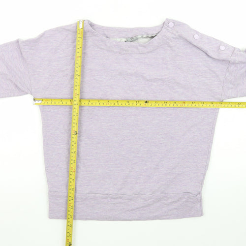 Oliver Bonas Women’s Purple Boat Neck Button Pullover Jumper Size 8