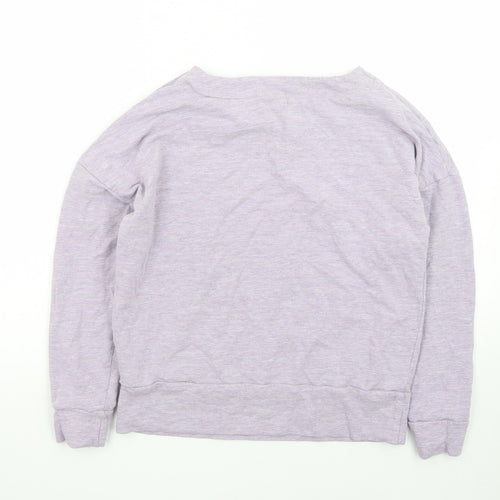 Oliver Bonas Women’s Purple Boat Neck Button Pullover Jumper Size 8