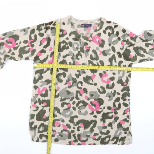 Marks and Spencer Women’s Multicoloured Animal Print Crew Neck Jumper Size 12
