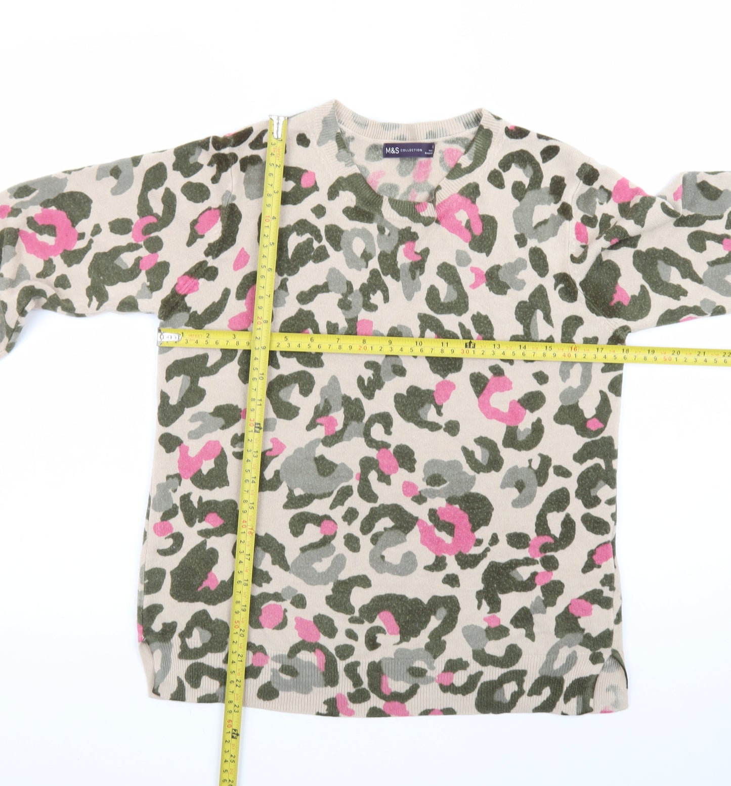 Marks and Spencer Women’s Multicoloured Animal Print Crew Neck Jumper Size 12