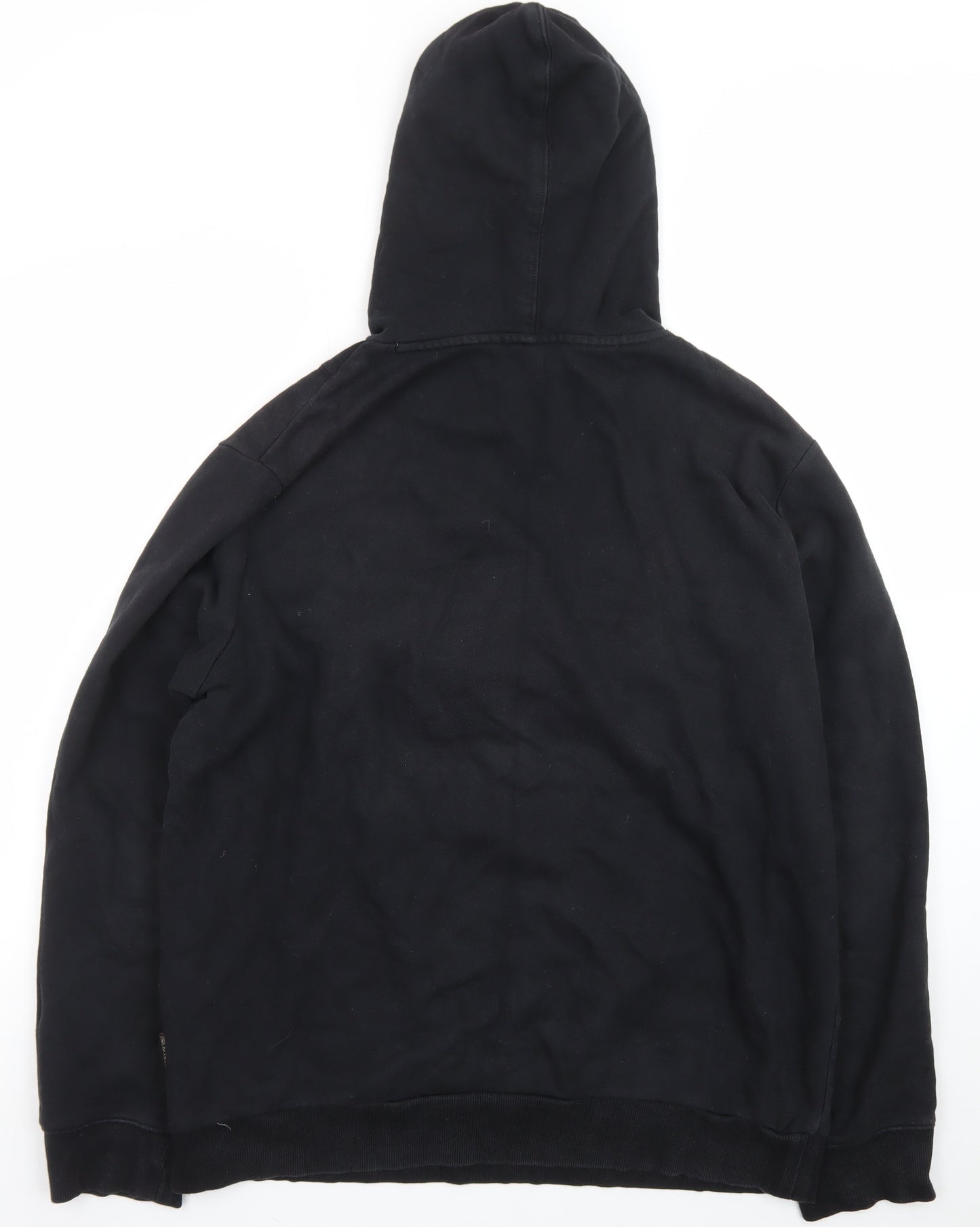 Napapijri Men’s Black 2XL Pullover Hoodie Fleece Outdoor Flag Logo
