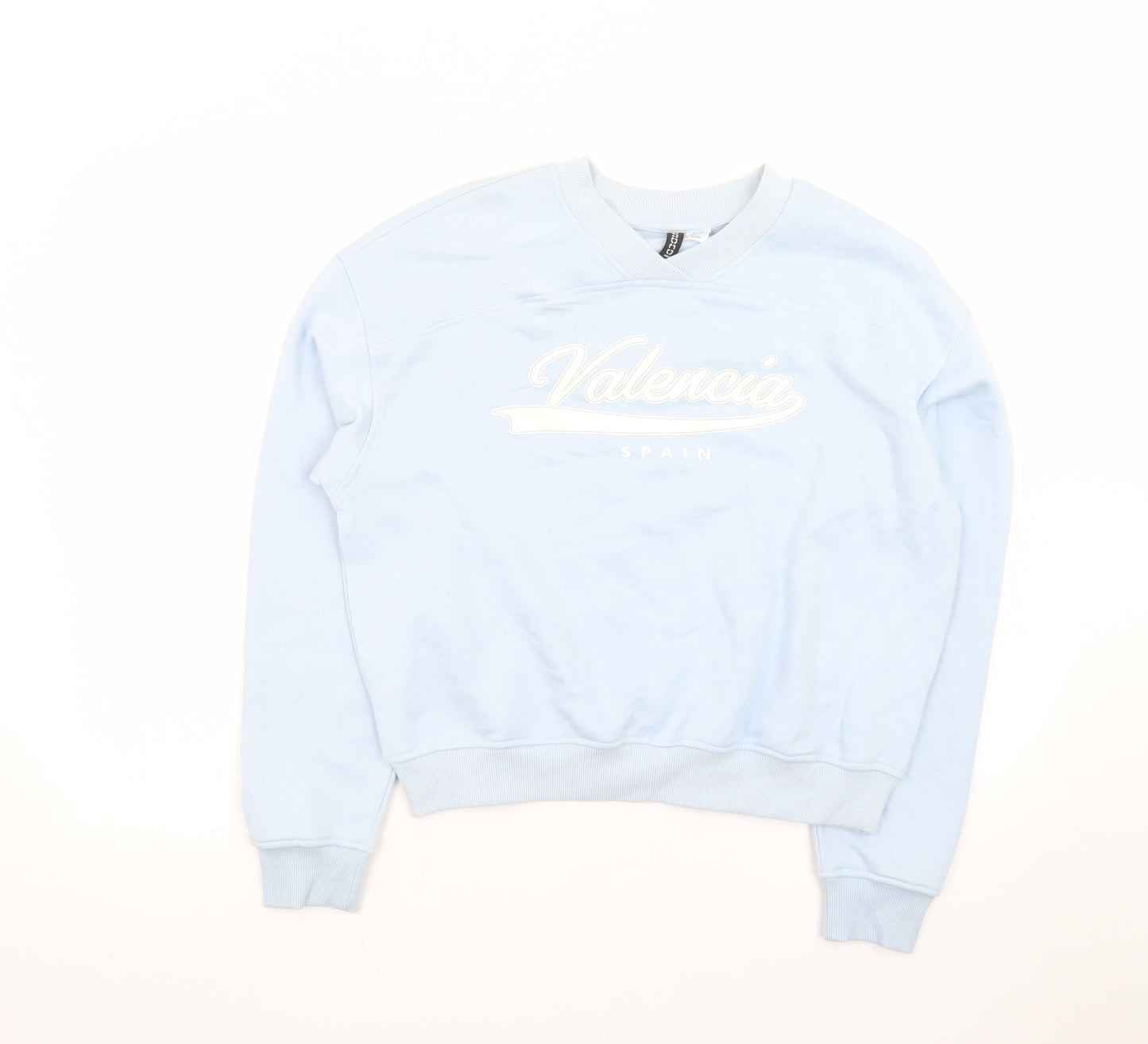 H&M Divided Women Blue Valencia Crew Neck Sweatshirt Size 12 M