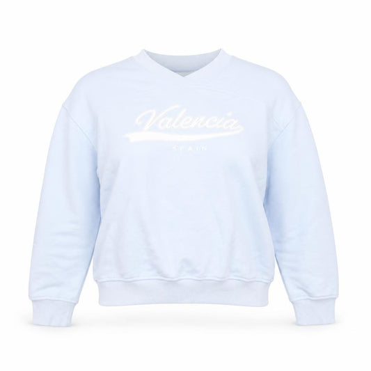 Front view of H&M Divided Women Blue Valencia Crew Neck Sweatshirt, size 12, M