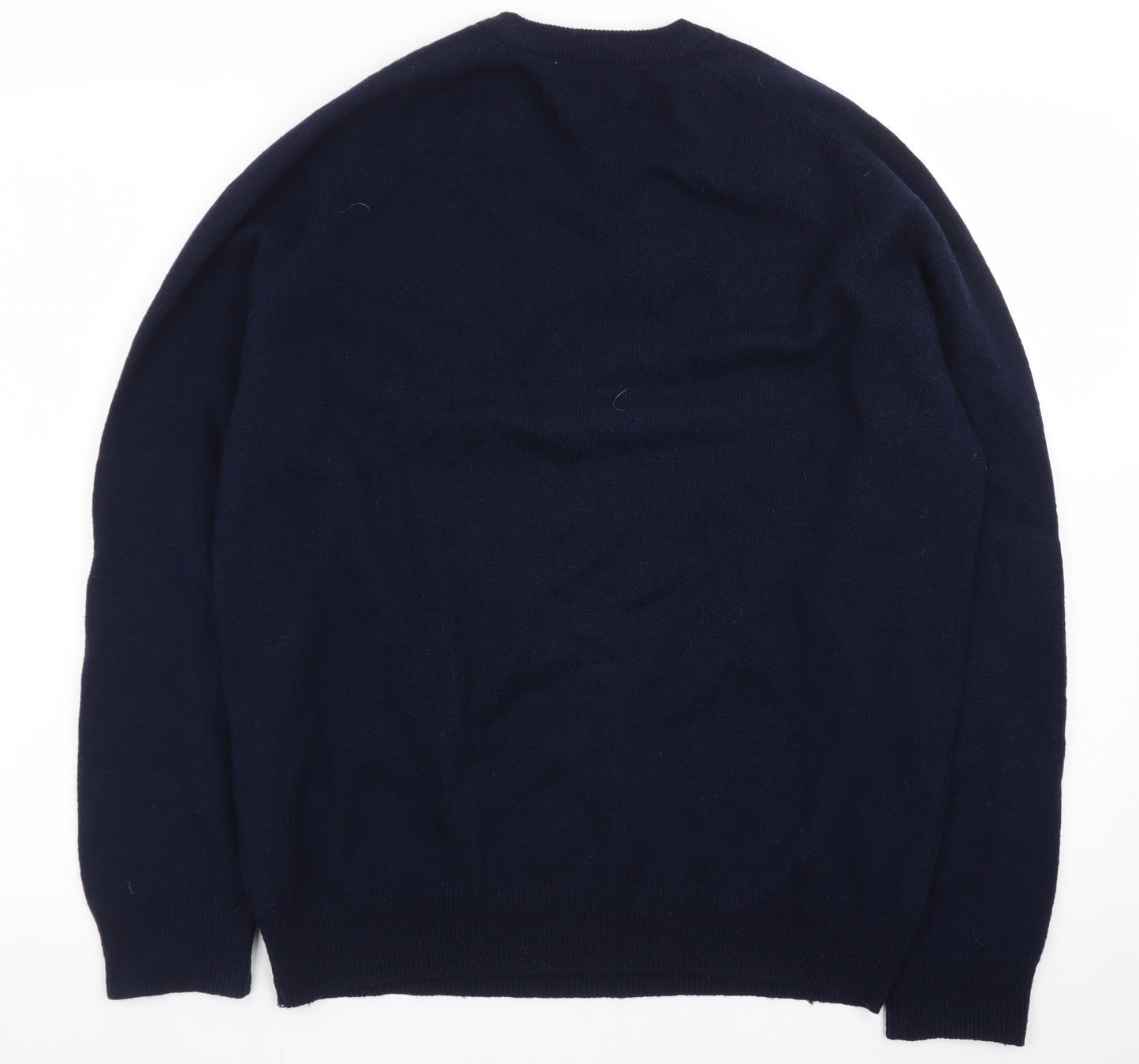 Marks and Spencer Blue Harbour Men's Blue Wool V-Neck Jumper M