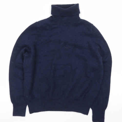 Marks and Spencer Autograph Men's Blue Cashmere Roll Neck Jumper Size L