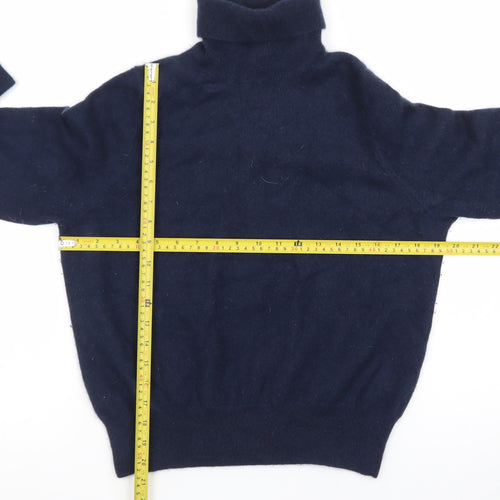 Marks and Spencer Autograph Men's Blue Cashmere Roll Neck Jumper Size L