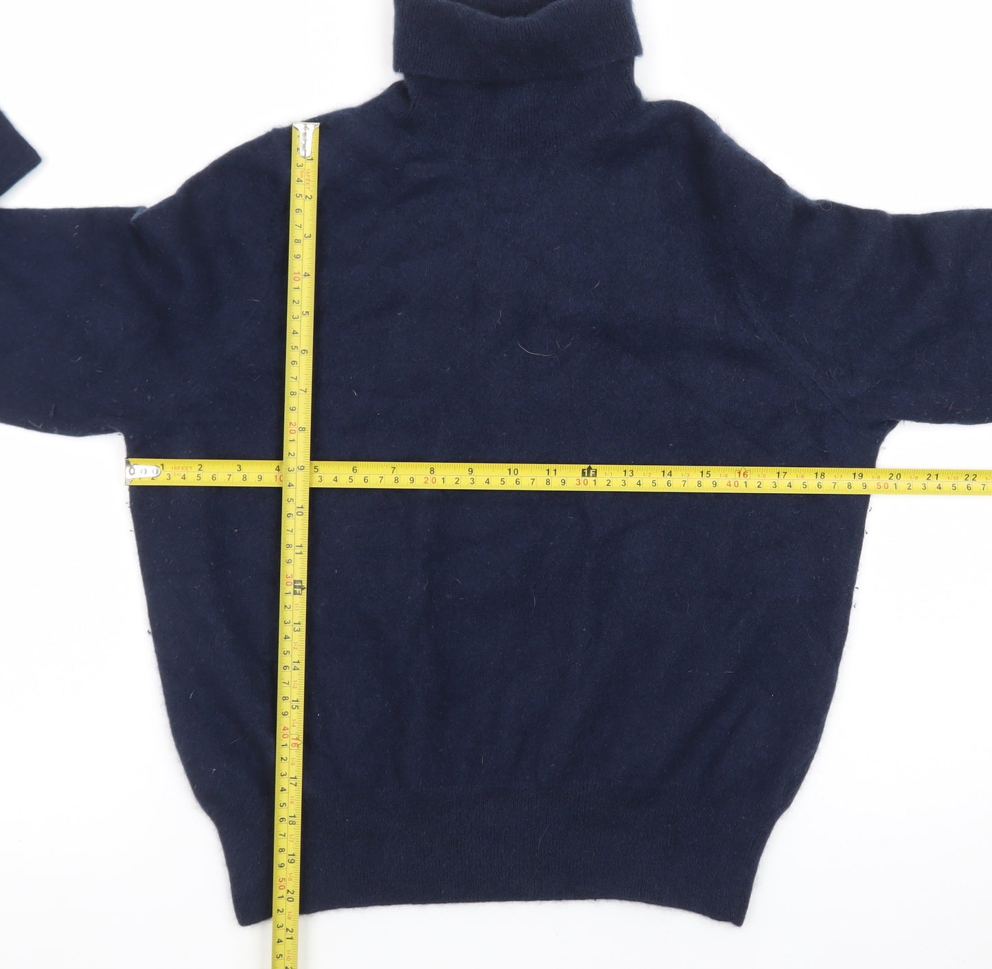 Marks and Spencer Autograph Men's Blue Cashmere Roll Neck Jumper Size L