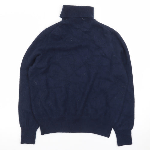 Marks and Spencer Autograph Men's Blue Cashmere Roll Neck Jumper Size L