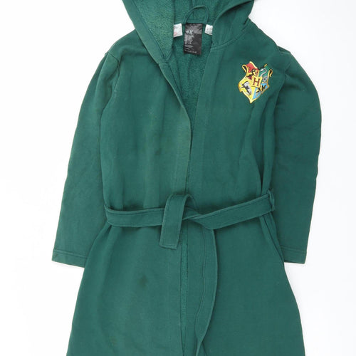 H&M Boys Green Harry Potter Hogwarts Hooded Fleece Robe 8-10 Years