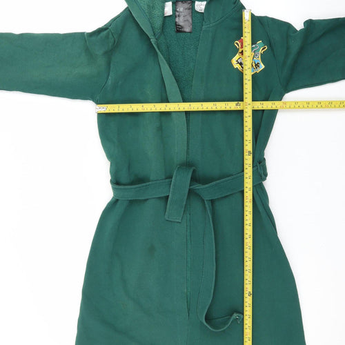 H&M Boys Green Harry Potter Hogwarts Hooded Fleece Robe 8-10 Years