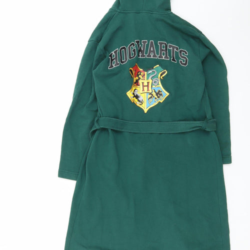 H&M Boys Green Harry Potter Hogwarts Hooded Fleece Robe 8-10 Years