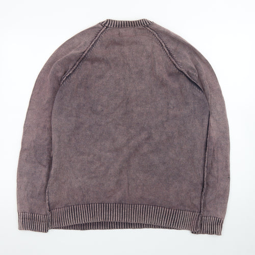 Topman Men's Brown Cotton Crew Neck Pullover Jumper Size L