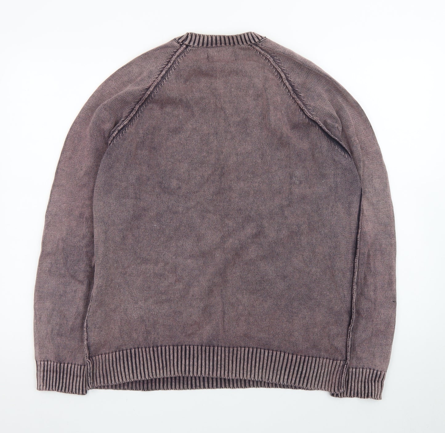 Topman Men's Brown Cotton Crew Neck Pullover Jumper Size L